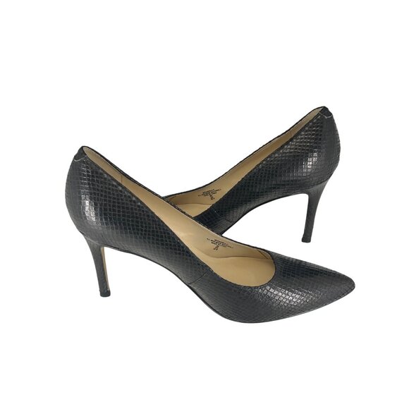 Marc Fisher Womens Pump Black Snakeskin Pointed Toe Heels Size 8M - Picture 3 of 8